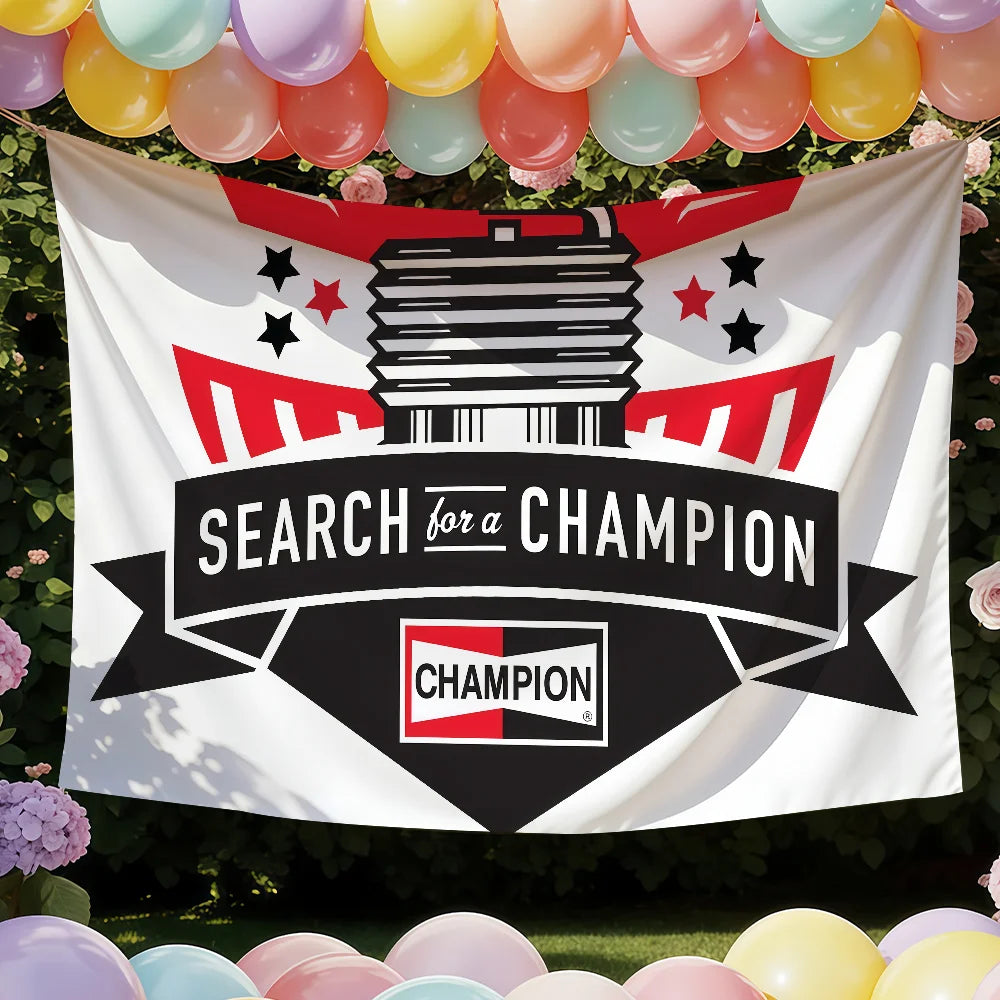 C-Champion Spark Plugs Logo Flag Suitable For Birthday Parties Living Room Bedroom And Outdoor Camping Decorations