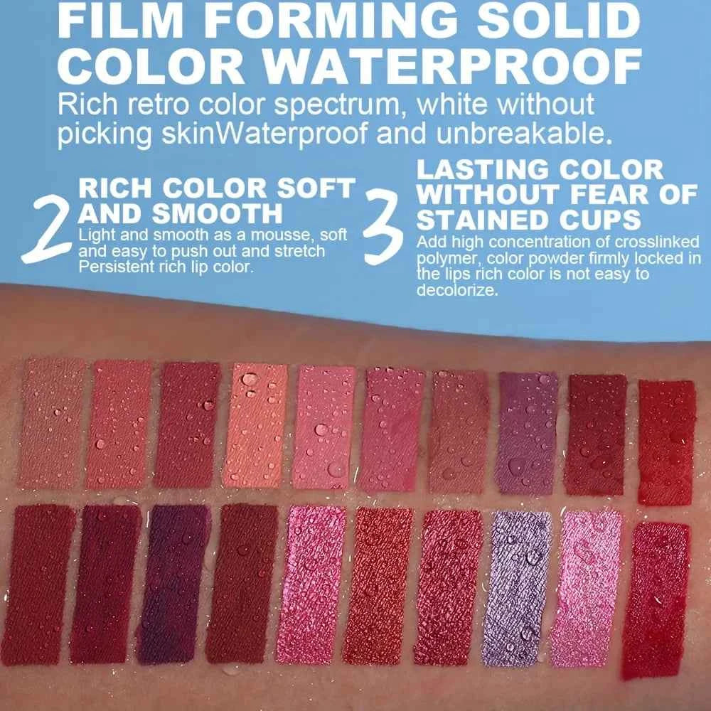 1 Pcs Matte Lip Gloss Waterproof Selection Spiral Glossy Lipstick Long-lasting Non-stick Cup Non-fading Exquisite Gift