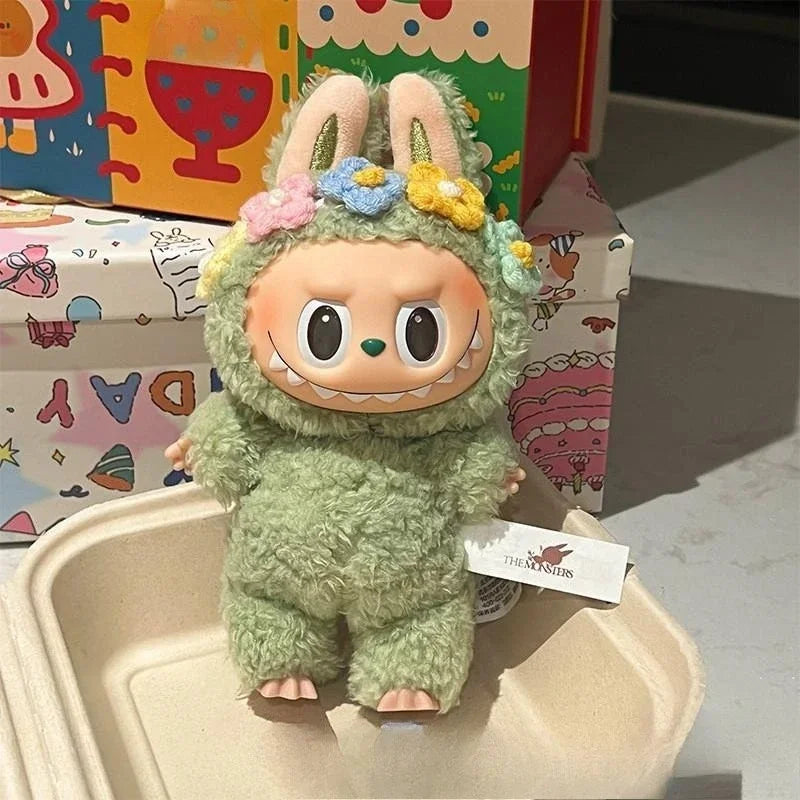 For 15/17cm 3.0 labubu v1/v2/v3 handmade bikini beach sun hat headgear set doll clothes for Ropa labubu decoration