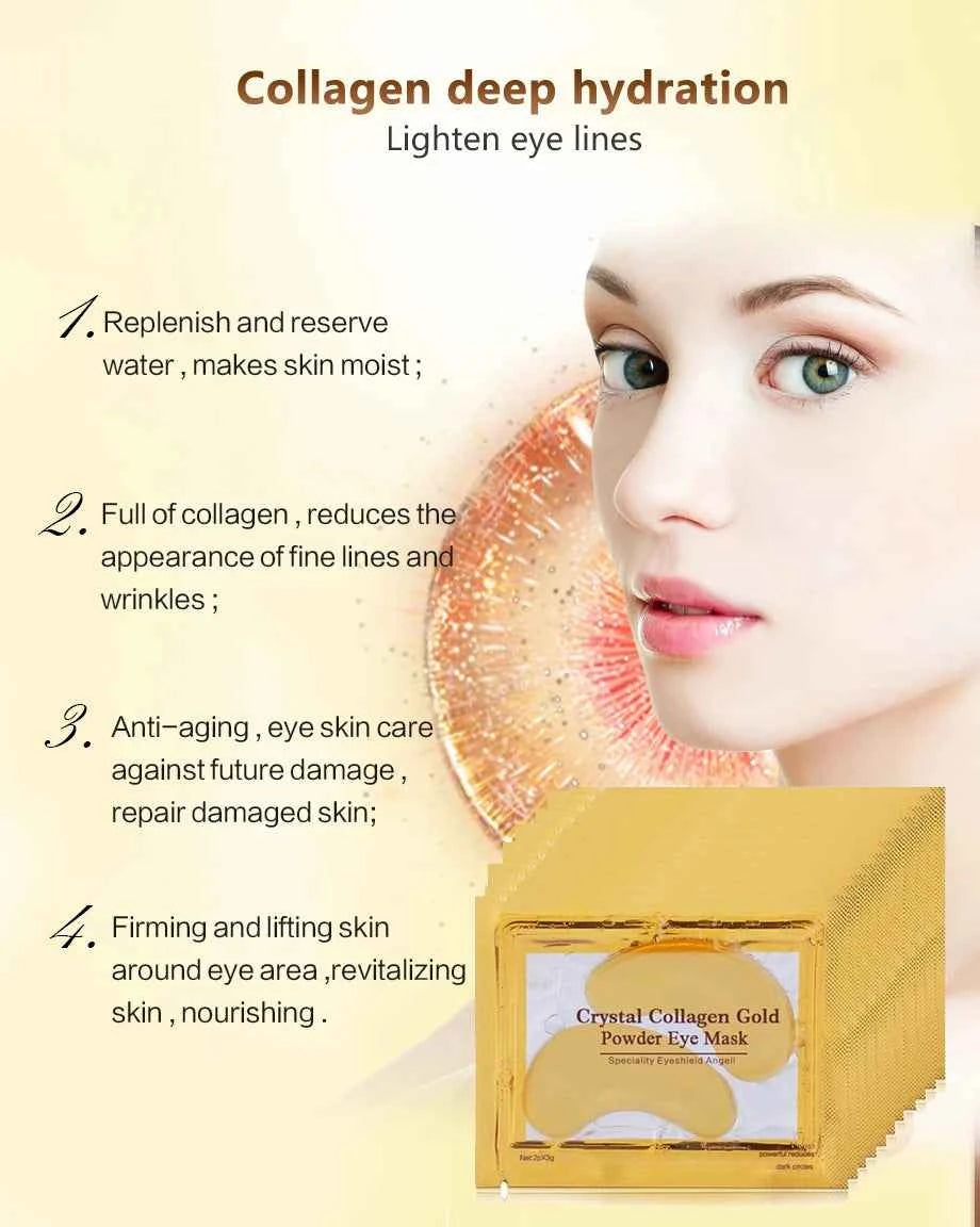 Gold Collagen Eye Masks - Revitalize, Hydrate & Erase Dark Circles & Puffiness