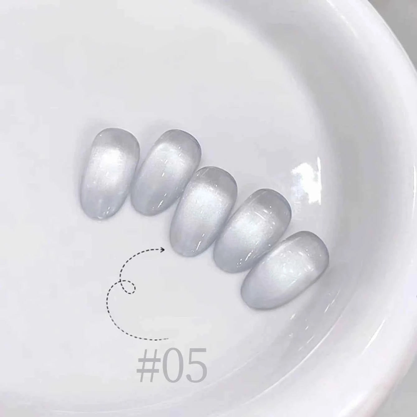 10ML 1-8pcs 2026 New Style Clear Universal White Glass Beads Cat Eye Magnet Gel Nail Polish Suitable For Toe Nails White Nails