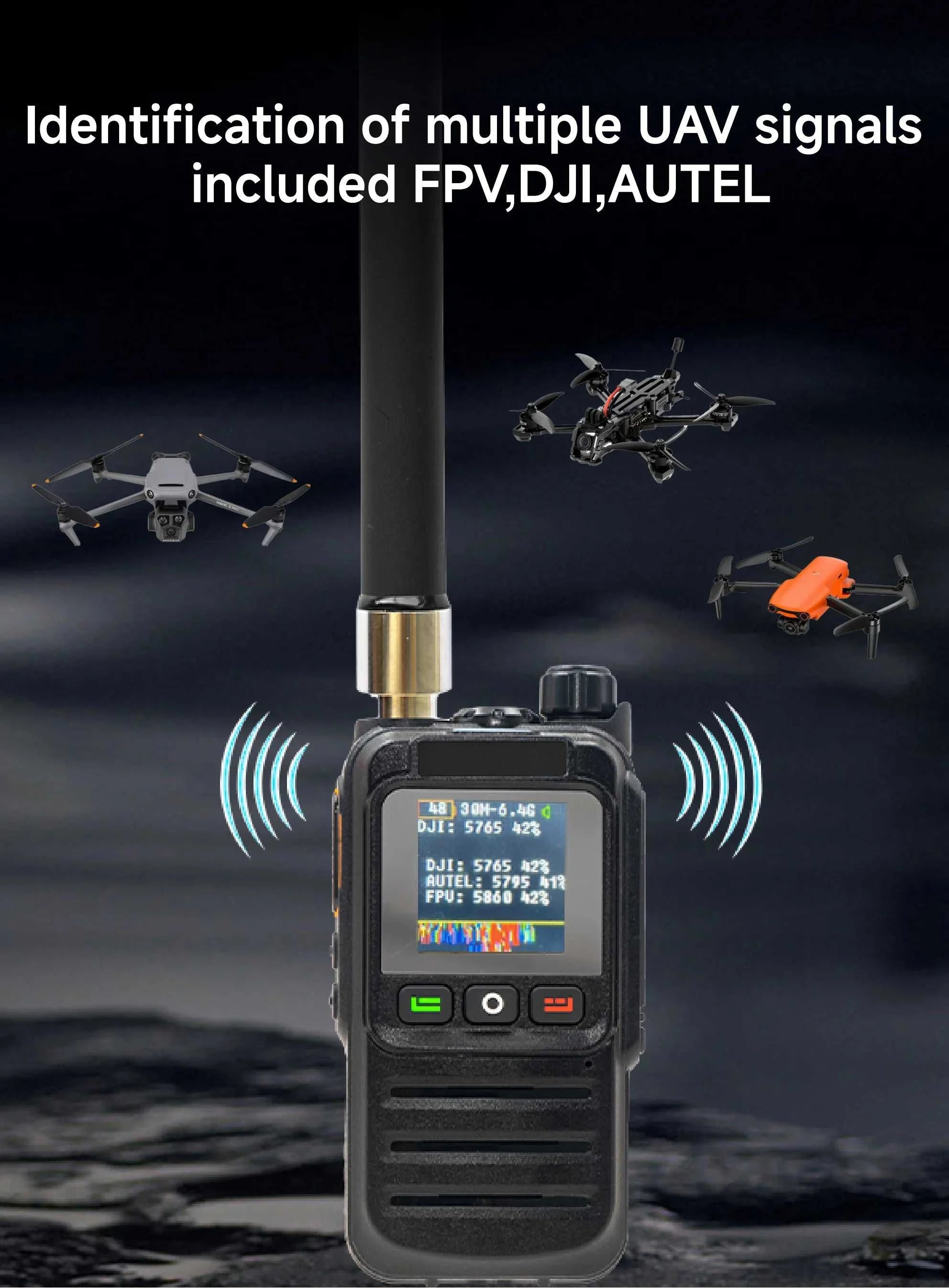 1-2km Drone Warning Equipment with 30-6400MHz Broadband Detection Supporting FPV Drone for DJI Road Communication The jack market .AU The jack market .AU Drones $ 886 14:193