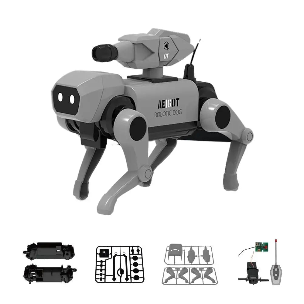 New remote-controlled mechanical dog toy children's remote-controlled assembly model toy children's toy gift
