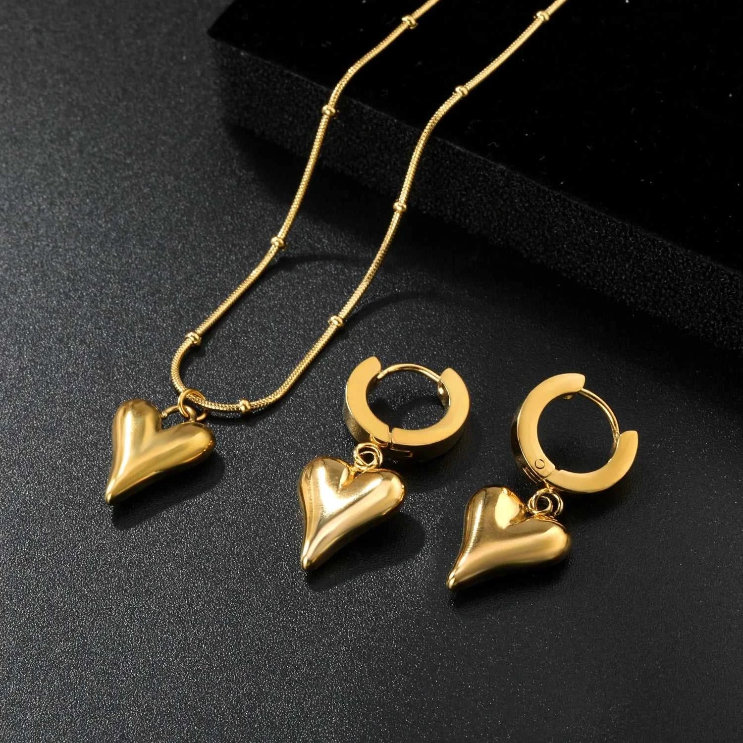 LUXUSTEEL Chain Pendant Earnail Set Four-Leaf Clover Shaped Stainless Steel Pendants Necklace Earring Sets Necklace Jewelry Gift The jack market .AU The jack market .AU Jewellery & Chains $ 51 200001033:200003760#LPS11101G