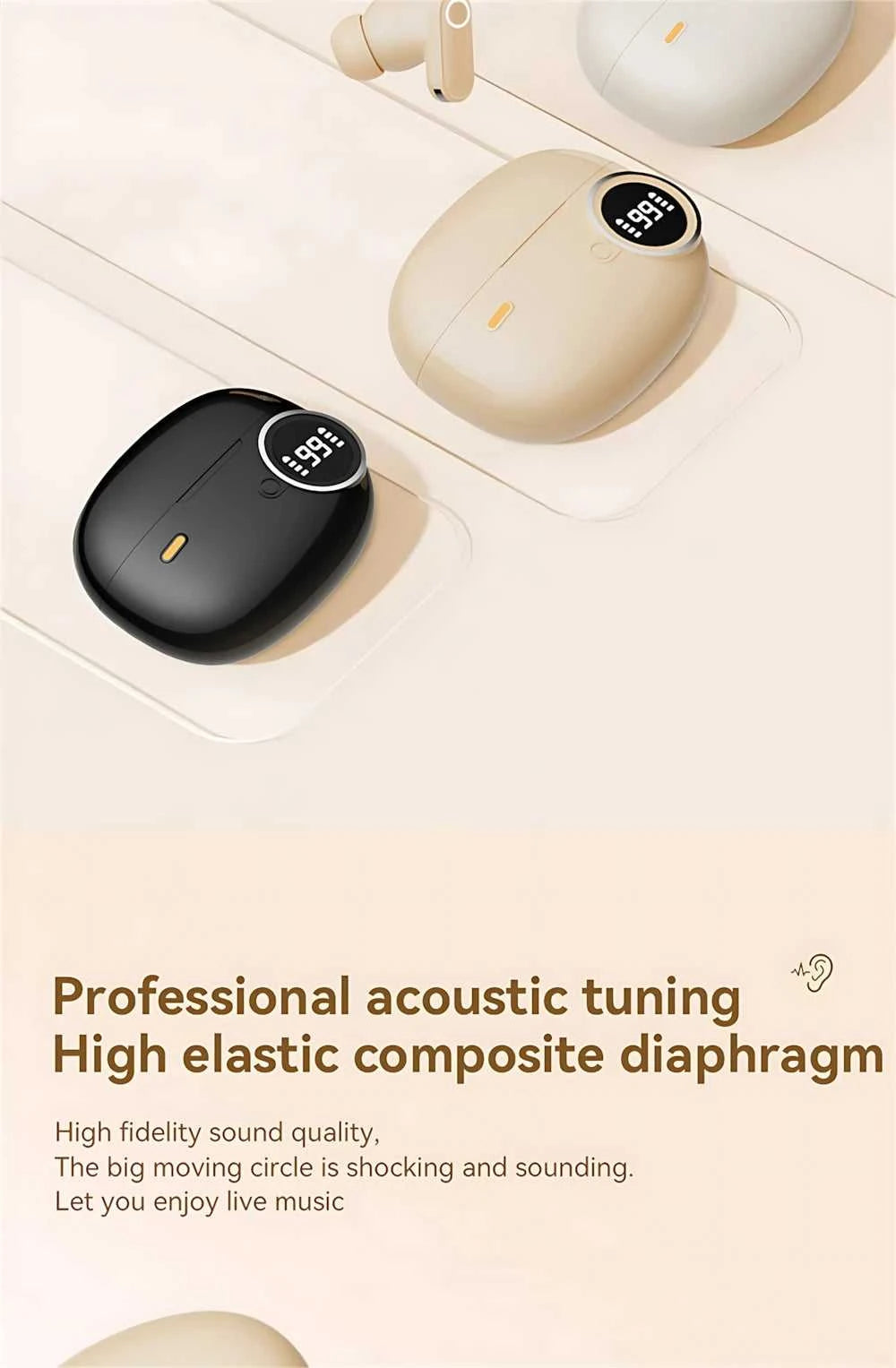 Bluetooth 5.4 Headphones True Wireless In-ear Long Noise Reduction TWS Sports High Sound Quality Digital Display Screen Earplugs The jack market .AU The jack market .AU Accessories Electronics $ 54 14:29#White