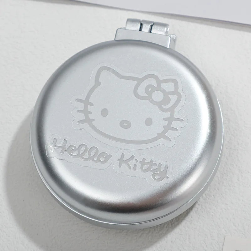 Sanrio Anime Hello Kitty Melody Kuromi Portable Folding Hair Comb with Mirror Cute Makeup Tools Cushion Massage Comb