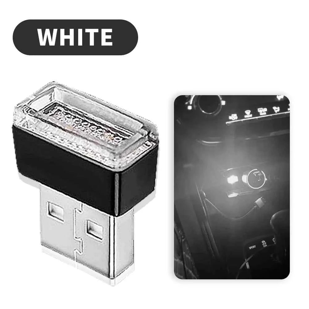 2PCS USB LED Car Light Interior Mini Atmosphere Light Emergency Lighting Light PC Auto Colorful Decorative Lamp