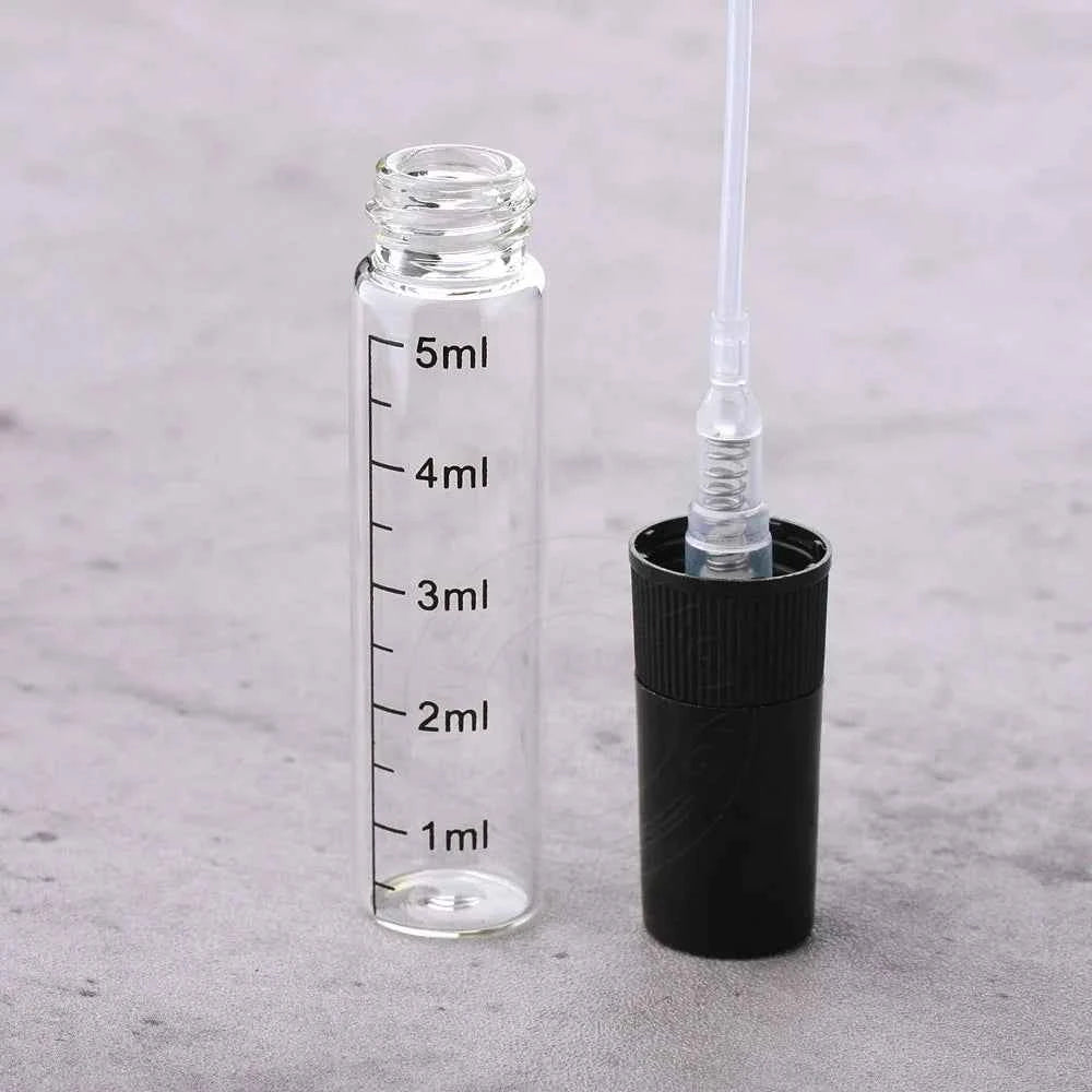 20/50/100pcs 2ml 3ml 5ml 10ml Mini Transparent Glass Perfume Bottle Atomizer Empty Glass Vials Mist Spray Glass Travel Bottle