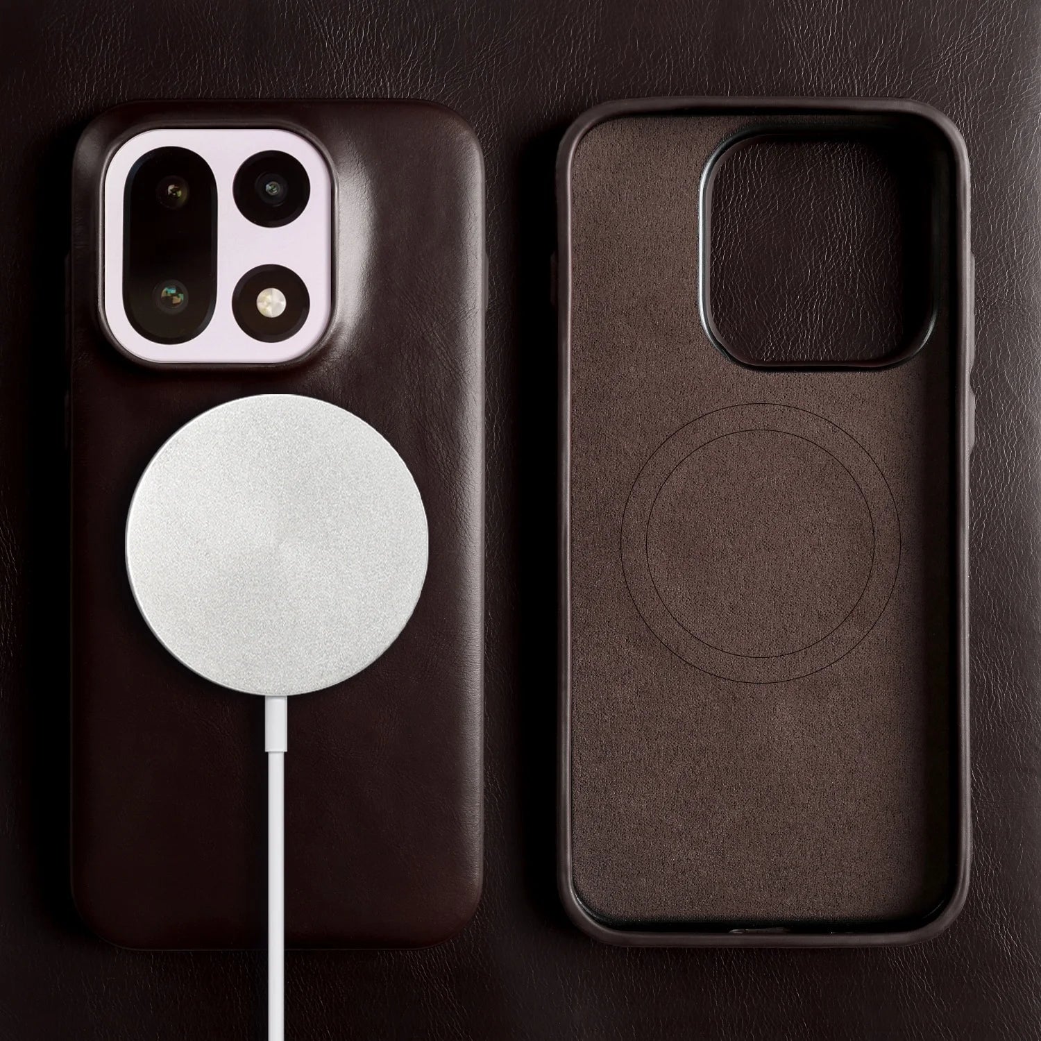 Luxury Magnetic Genuine Leather Case For Oneplus 15 11 12R 13R 10Pro Ace5 Pro Full Wrapped for Magsafe Back Cover Phone Cases