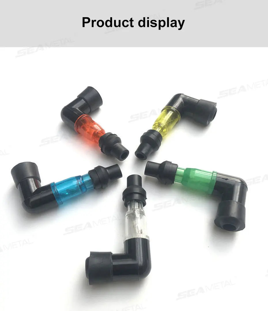 BLALION Motorcycle Flash Spark Plug Cap Universall Motorcycle Ignition Spark Plug Cap 90Degree Flashing Spark Plug Cap For Moto