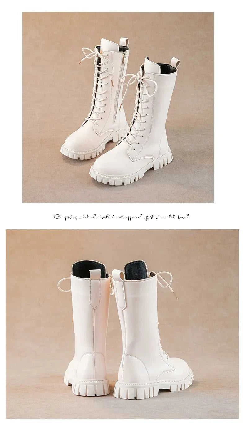 Girls Princess High Boots Black Beige Versatile Kids Causal Boots Spring Autumn Non-slip Children's Long Boots Solid Color PU The jack market .AU The jack market .AU $ 46 14:771#black;200000124:100010440