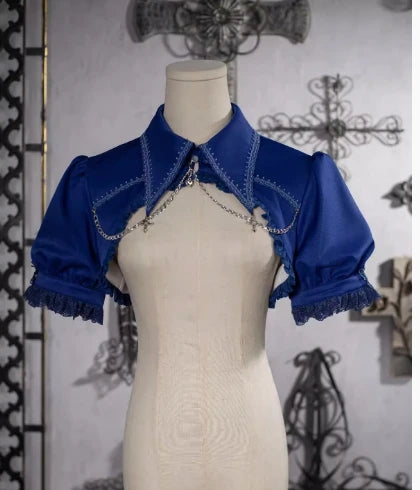 Gothic Lolita JSK Dress with Bow & Spaghetti Straps - Chic Mini Dress & Waistcoat Set for Sweet Style