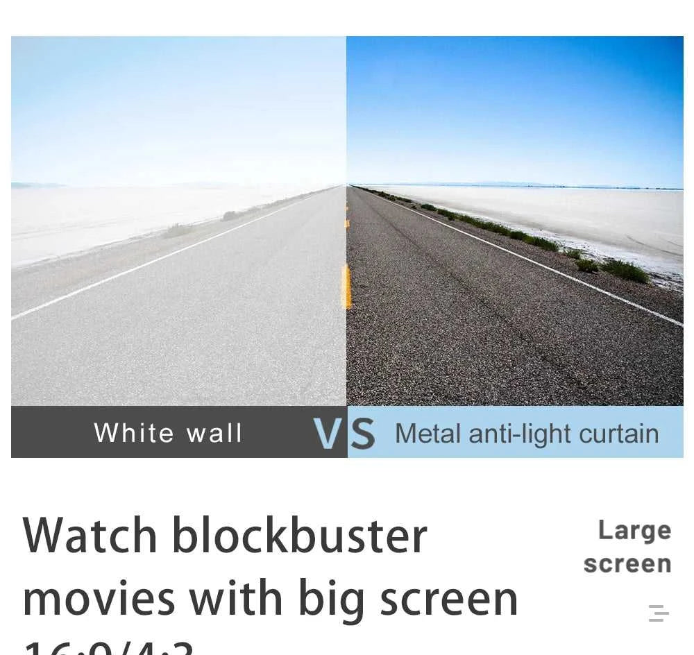 ZHNUWIE Projector Screen 16:9 Metal Anti Light Curtain Reflective Fabric Cloth For YG300 XGIMI H3 HALO Mogo Xiaomi DLP Projector The jack market .AU The jack market .AU Home $ 71 977:202689808