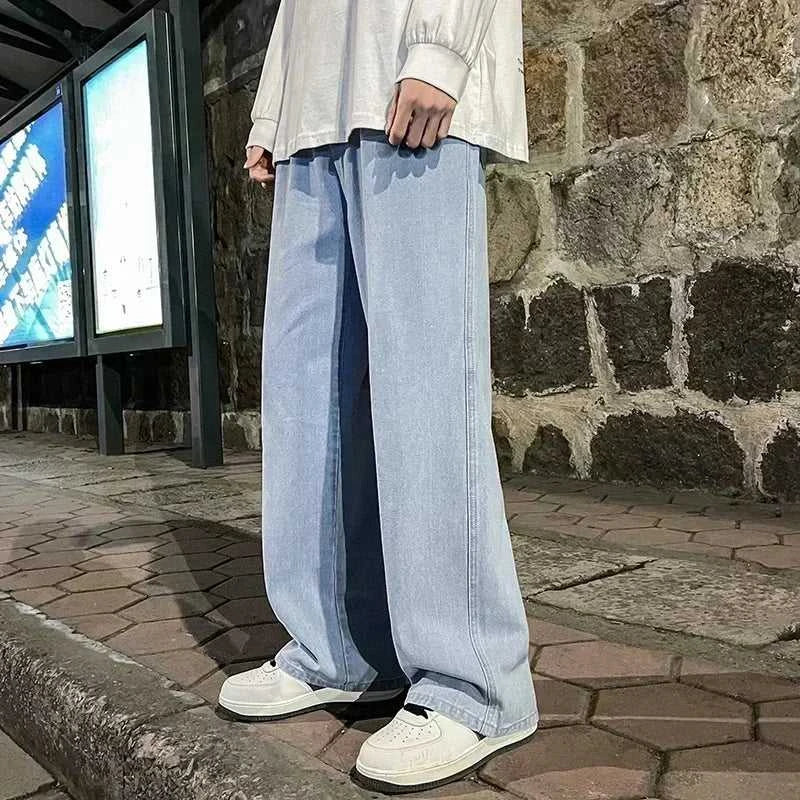 Korean Style Streetwear New Fashion Baggy Casual Men Jeans High Street Harajuku Denim Trousers Men Brand pants Black grey Blue The jack market .AU The jack market .AU Men Fashion $ 36 14:365458#Image color;5:361386