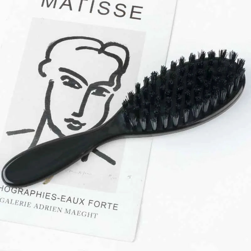 1PC Black Professional Fade Brush Barber Neck Sweeping Brush Comb Haircut Accessories Facial Cleaning Tools For Men Brushes Comb