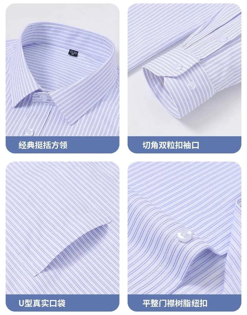 High Quality 100% Cotton Men's Shirts Long Sleeve Slim Fit Business Formal Striped Shirt Social Male Clothing Plus Size 8XL 7XL The jack market .AU The jack market .AU Men Fashion $ 43 14:691#6808;5:200000900#47 Size (100-110KG)