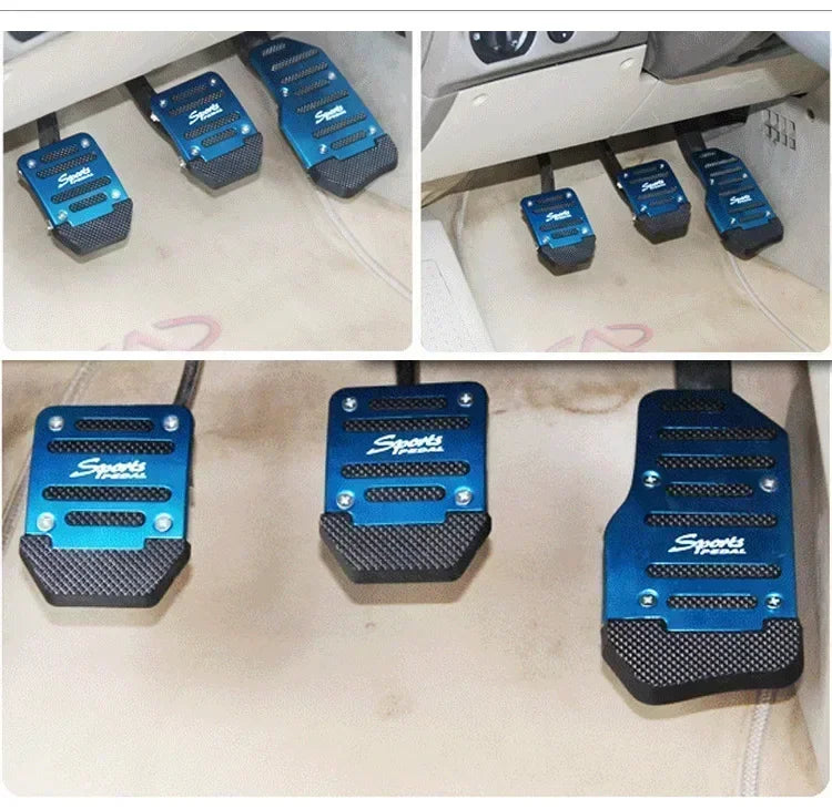 Car Pedal Cover Kit Pedali Red/Blue/Silver Auto Parts New 3Pcs/set Universal Anti Slip Aluminum Manual Transmission