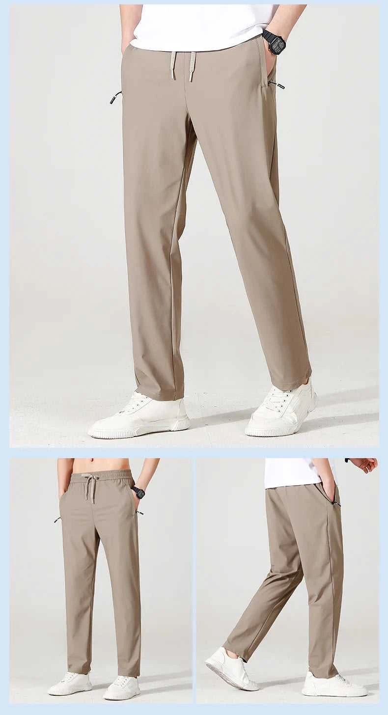 Ice Silk Men's trousers 2024 summer black-and-gray thin style business casual pants outdoor stretch breathable straight leg loos The jack market .AU The jack market .AU Men Fashion $ 51 14:175#qianhui;200007763:201336106;5:200661035
