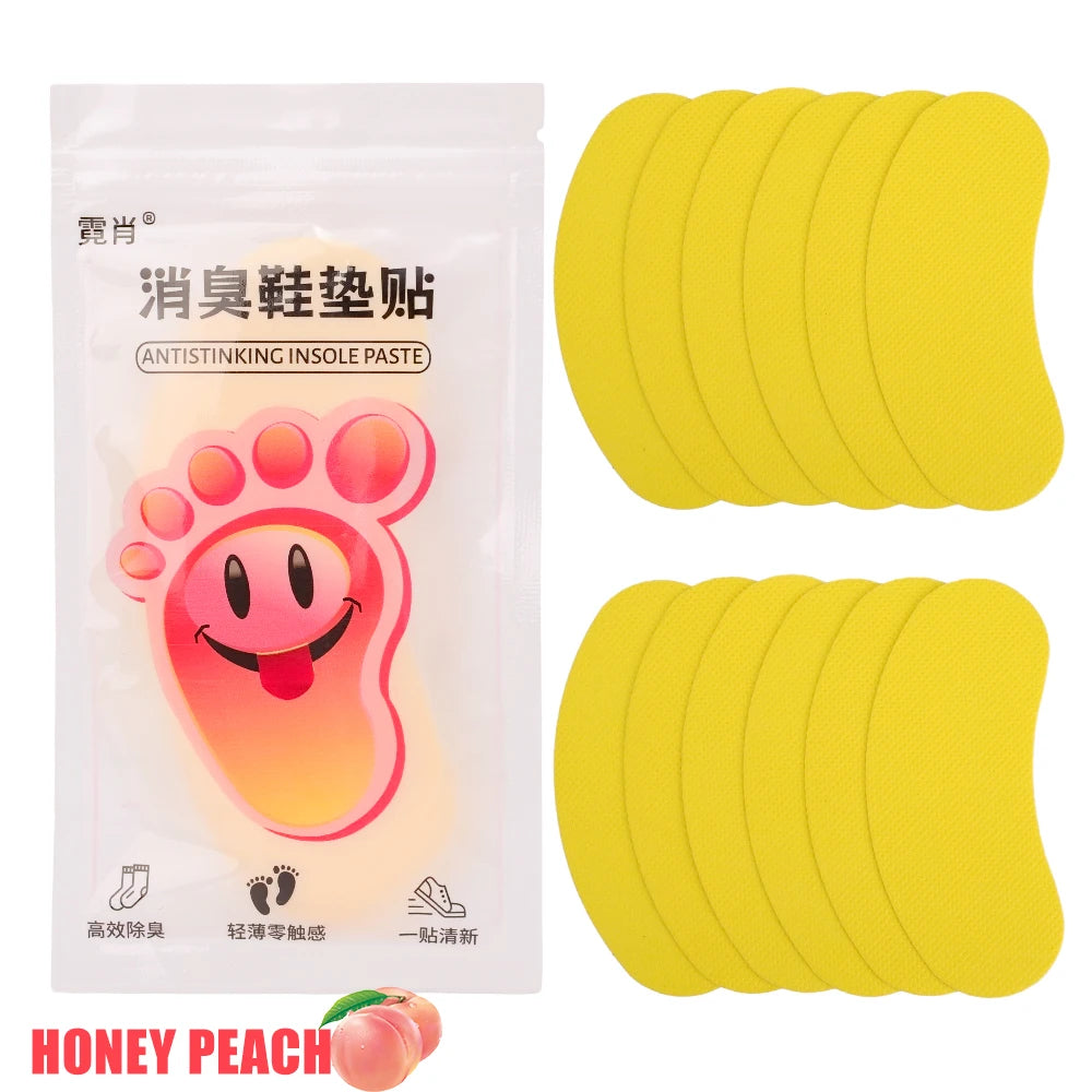 12/120Pcs Shoes Deodorant Sticker Deodorant Foot Odor Sneaker Smell Fresh Fruity Aroma Insole Sterilization Sticker Wholesale