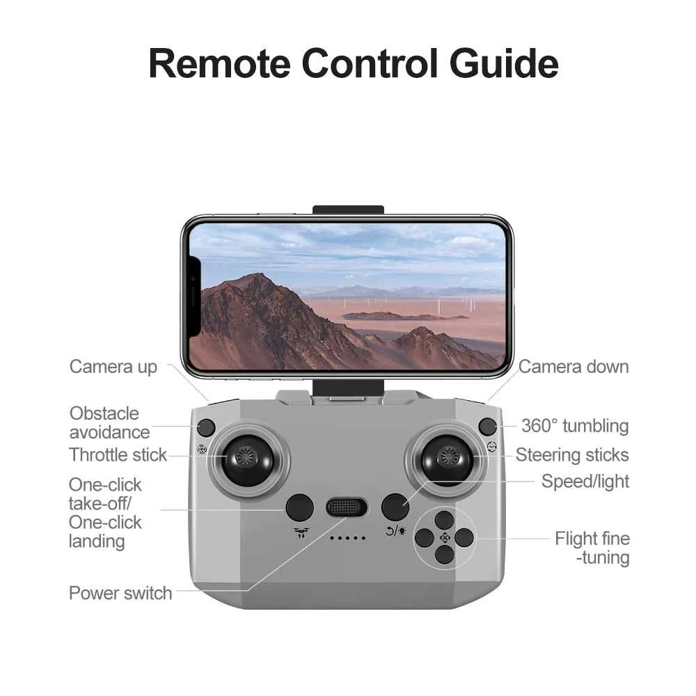 V66 Mini Drone 4K Profesional Dual Camera Headless Mode Obstacle Avoidance WiFi FPV Dron 360° Flip RC Quadcopter Toys for Kids The jack market .AU The jack market .AU Drones $ 85 14:10#Grayish White