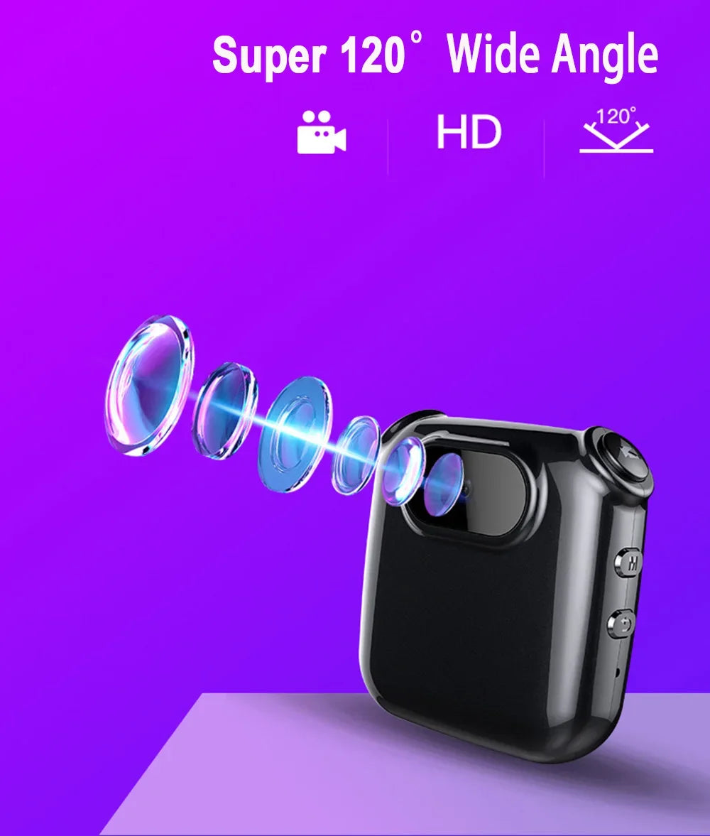 4-256GB Mini Clip Digital Camera Video Photo Audio Voice Recorder with Screen 1080P Bodycam Cam Smart Loop Recording Camcorder