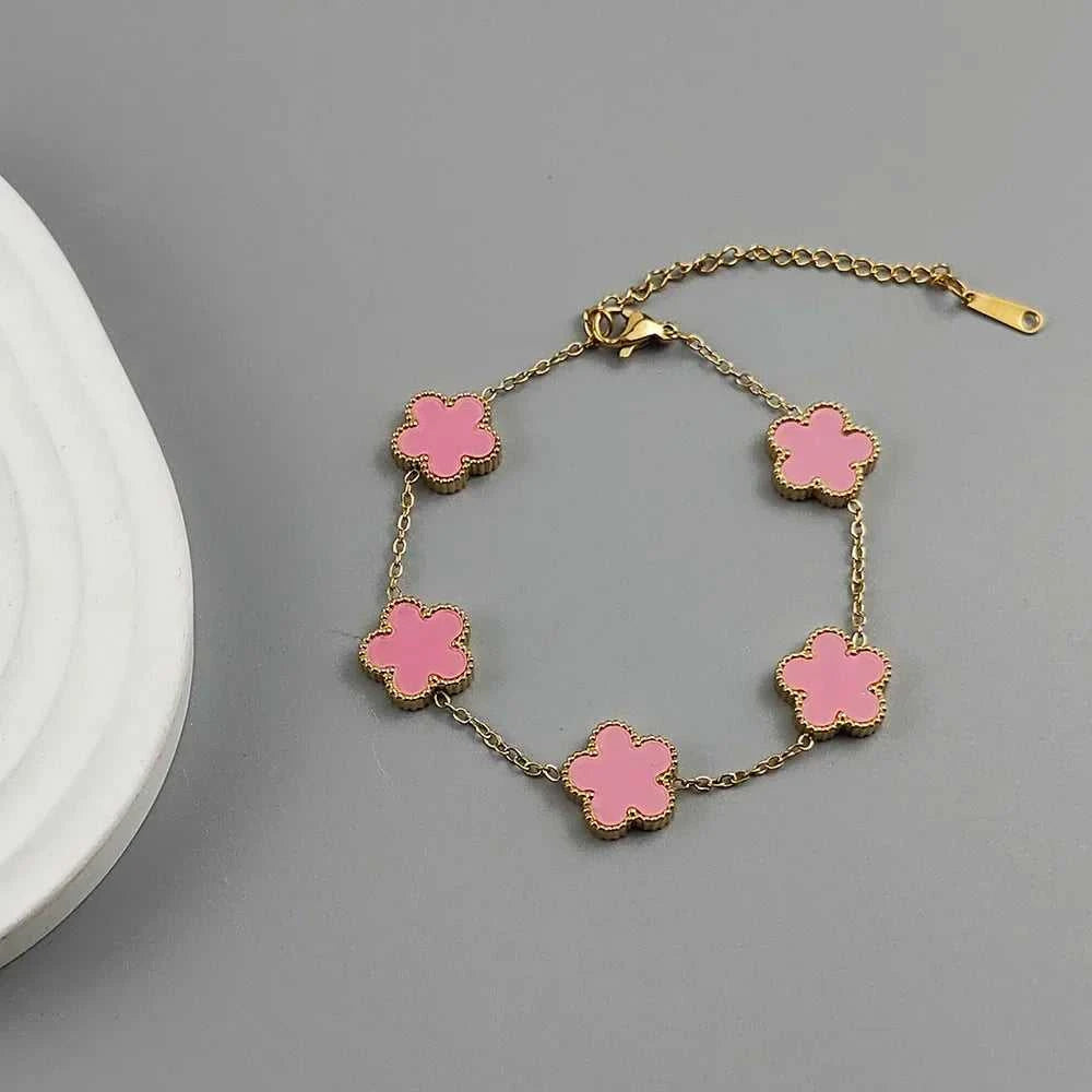 Hot Sale Stainless Steel Plum Blossom Gold Plated Bracelet High Quality Five Leaf Flower Jewelry Simple for Woman Gift Clover The jack market .AU The jack market .AU Jewellery & Chains $ 47 200000639:1438;200001034:6145#red2