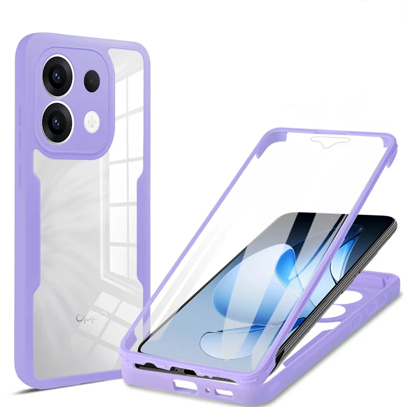 OPPO 360 Full Body Heavy Duty Case - Double-Sided Transparent Soft Cover for Reno 4Z, 5 Lite, 5Z, 7 & 5G