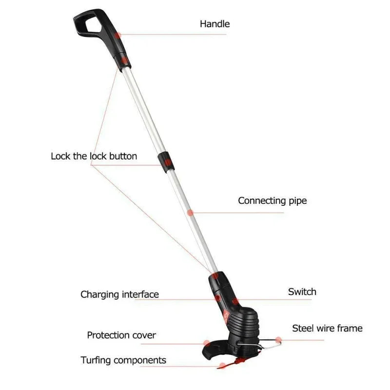 Handheld Portable Wireless USB-Charging Lawnmower Ideal for Trimming All Types of Home Lawns - Jack market 1988Jack Market 1988