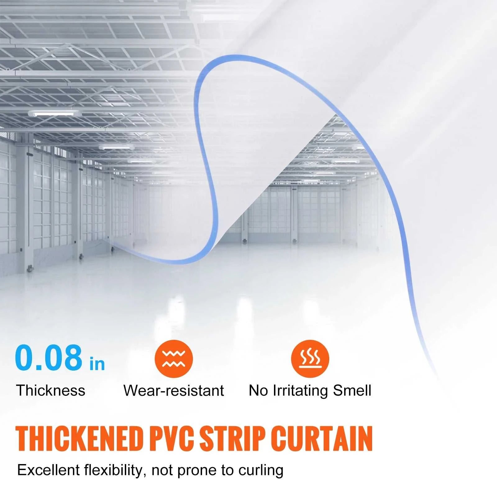 SucceBuy 96" x 96" Strip Curtain 0.08" Thickness Clear Smooth Plastic Door Strips PVC Curtains for Warehouses Walk in Freezers The jack market .AU The jack market .AU Home $ 172 14:202010806#96 x 96in;200007763:201336104
