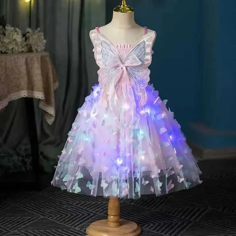 Girls Summer Elegant Dress With Large 3D Butterfly Wings Gauze Princess Dress Bow Kids Sleeveless Birthday Party Evening Dresses The jack market .AU The jack market .AU Mum & Kids: Essential Products for Every Family $ 46 14:496#dress Led lights;200000463:200004192#8T