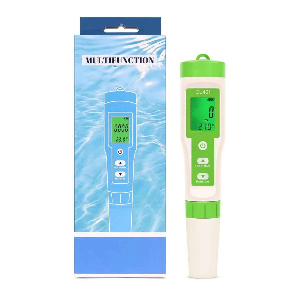 Multifunctional Chlorine Testing Pen 2/3/4/5 in 1 Water Quality Tester CL2 TEMP pH H2 ORP Measuring For Aquarium Swimming Pool