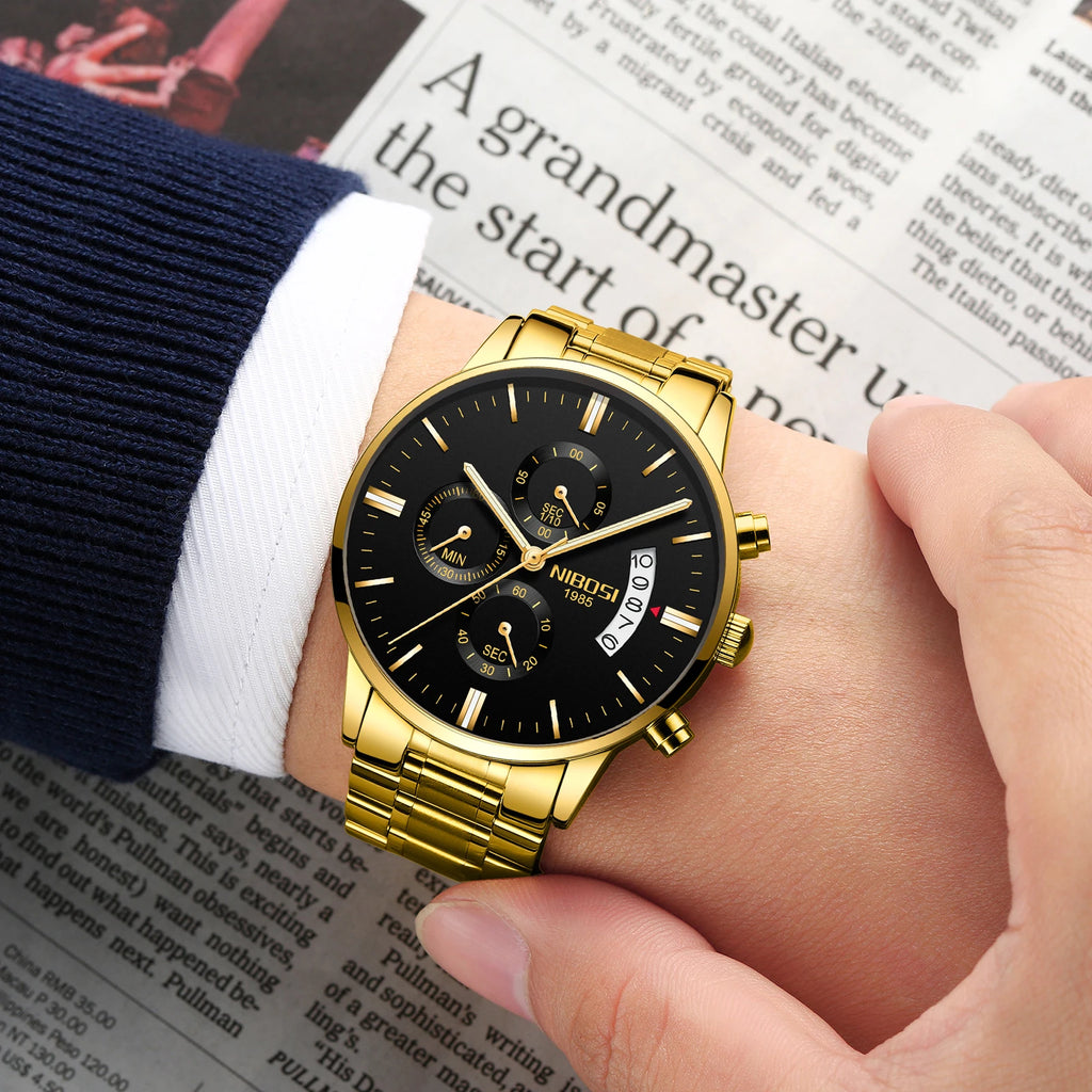 NIBOSI Mens Watches Top Brand Luxury Famous Men's Dress Watch Fashion Casual Military Quartz Wristwatches Saat Relogio Masculino