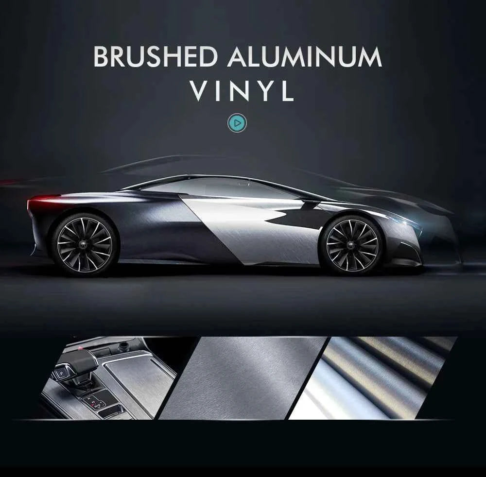 Vinyl Wrap Balck Brushed Aluminum Vinyl Wrap Film Waterproof PVC Car Wrap Air Release Grey Matt Brushed Computer Car Accessories