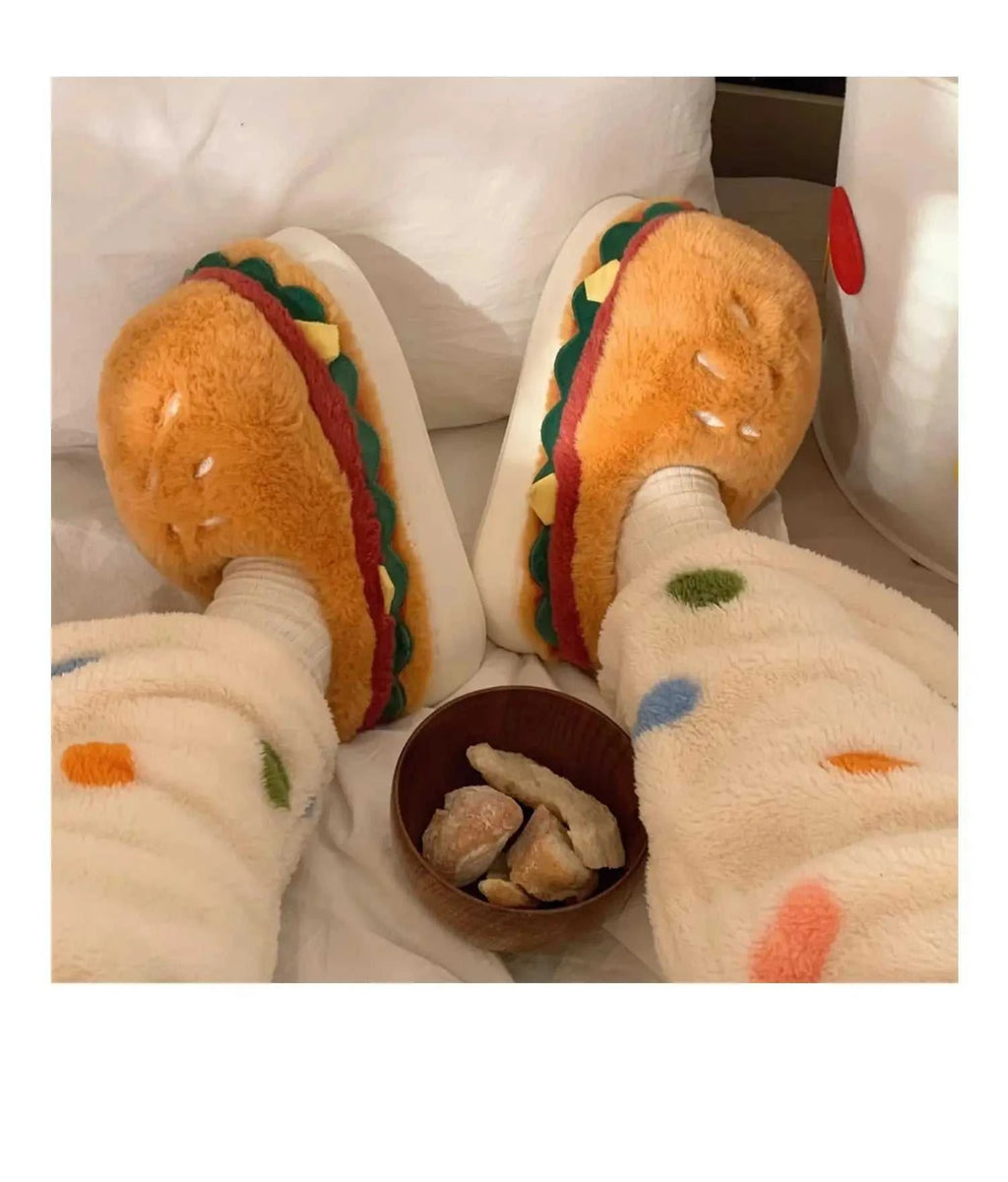Funny Cute Hamburger Home Slippers Shoes For Men And Women Indoor Household Slippers Warm And Non Slip Winter Fun Couple Cotton The jack market .AU The jack market .AU Step Up Your Style: Trendy Shoes for Every Occasion! $ 75 14:366#Package Cute Burger;200000124:201446565