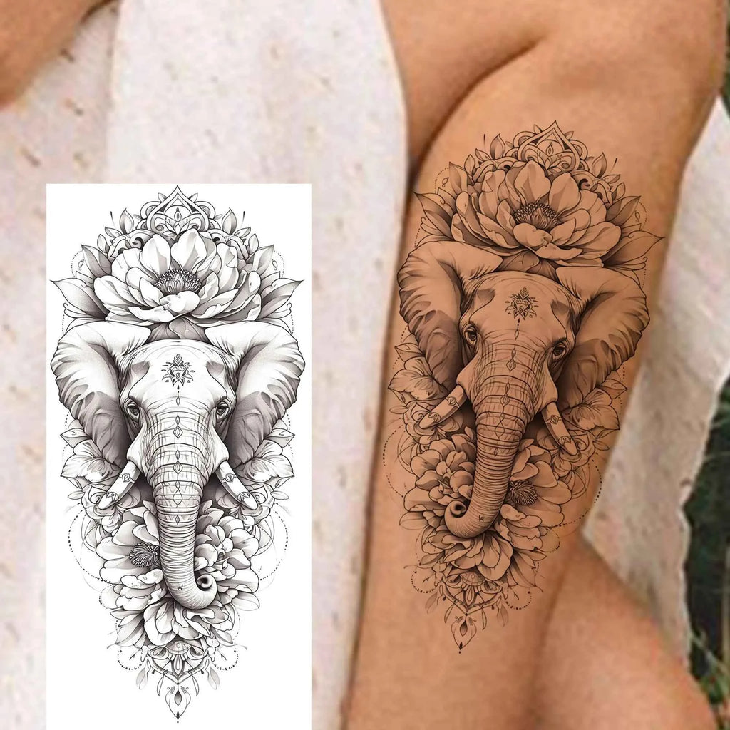 1 Sheet Flying Birds Flowers Book Temporary Tattoos For Women Waterproof Realistic Floral Animals Fake Tattoo Sticker Last Long