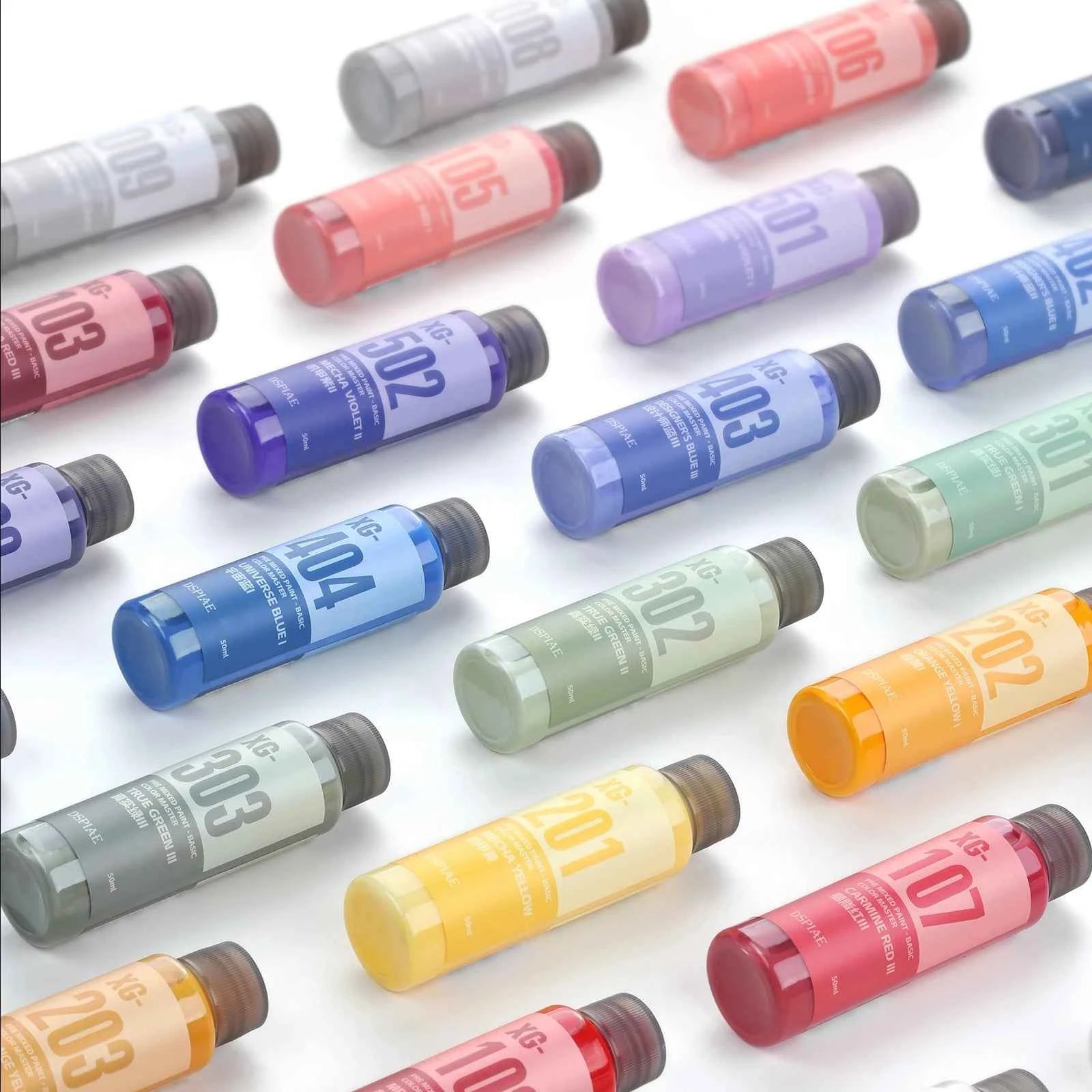 New DSPIAE XG Series Pre Mixed Paint-Basic Color Master 50ML Water-based Paint for Spraying/Hand Painted Model Coloring Pigments
