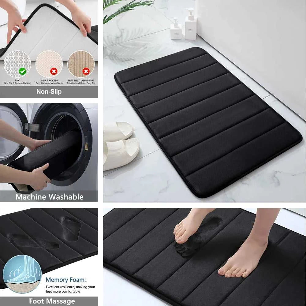1/2/3Pieces Memory Foam Bathroom Mat Set Non-slip Bath Mat Super Absorbent Water Bathroom Floor Mat Machine Washable Toilet Rug The jack market .AU The jack market .AU $ 28 14:366#Navy;183:200007741#B 50x80CM