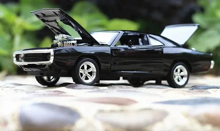 1:32 Simulation 1970 Dodge Charger Alloy Sports Car Model Sound Light Pull Back Luxury Car Children's Toy Gift Ornaments