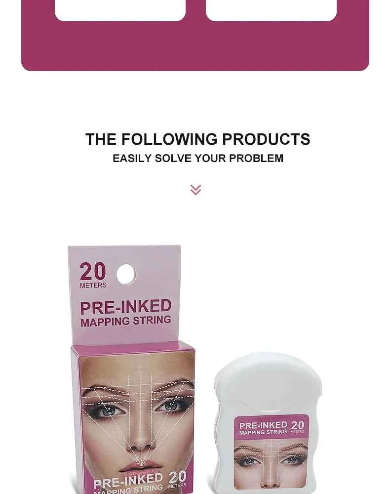 Microblading Mapping String - Liquid-Free Eyebrow Positioning Tool for Perfect Makeup Application