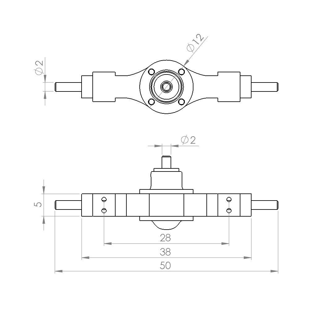 1/32 RC Car Front Middle Rear Bridge DIY Part Metal Gear