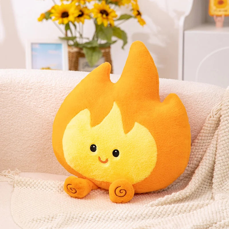 46CM Cute Little Fire Man Plush Toys Cartoon Anime Stuffed Dolls Kawaii Room Decor Toy Hobby Collection