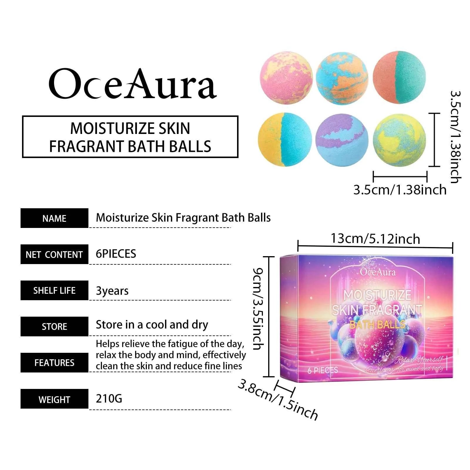 Colorful Bliss Bath Balls Set - 6 Scented Moisturizing & Exfoliating Spa Treats for Relaxation and Skin Renewal