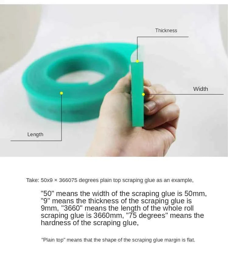 Squeegee Master 50mm Flat Silkscreen Squeegee - Durable Polyurethane Blade for Precision Printing
