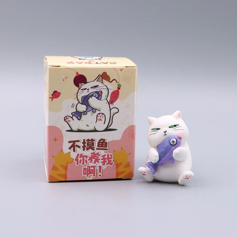 New Products In Stock No Fish You Keep Me Blind Box Fish Cat White Cat Orange Cat Trendy Toy Christmas Day Surprise Gifts
