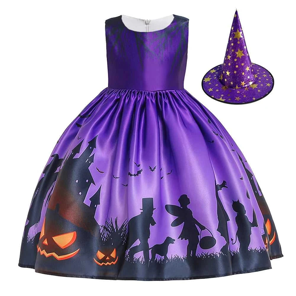 Girls Dress Halloween Costume For Kids Girl Party Dresses Children Girls Pumpkin Lace Witch Printed Cosplay Princess Dress The jack market .AU The jack market .AU Mum & Kids: Essential Products for Every Family $ 44 14:350852#black;200000463:200004187#100 (2T)