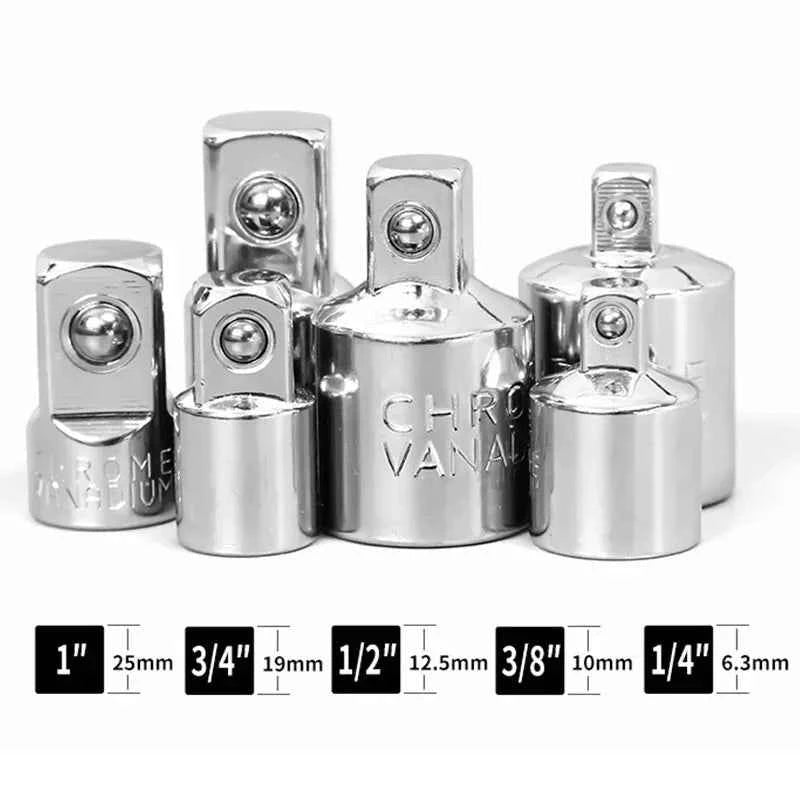 1/4" 3/8" 1/2" Ratchet Wrench Socket Converter Sleeve Head Chrome Vanadium Sleeve Drive Converter Transform Joint Hand Tools