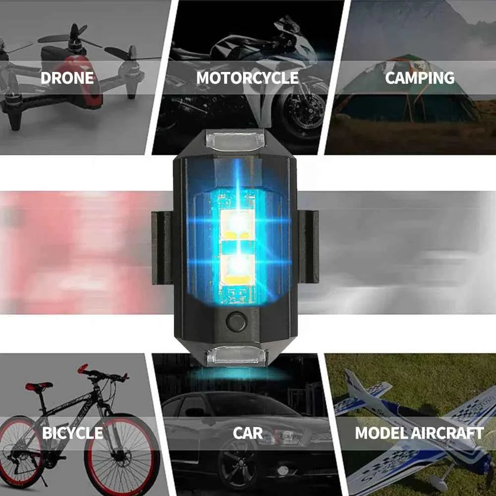 Motorcycle Lights Drone Strobe Light USB LED Anti-Collision Bike Aircraft Night Flying Mini Flashing Warning Signal Light
