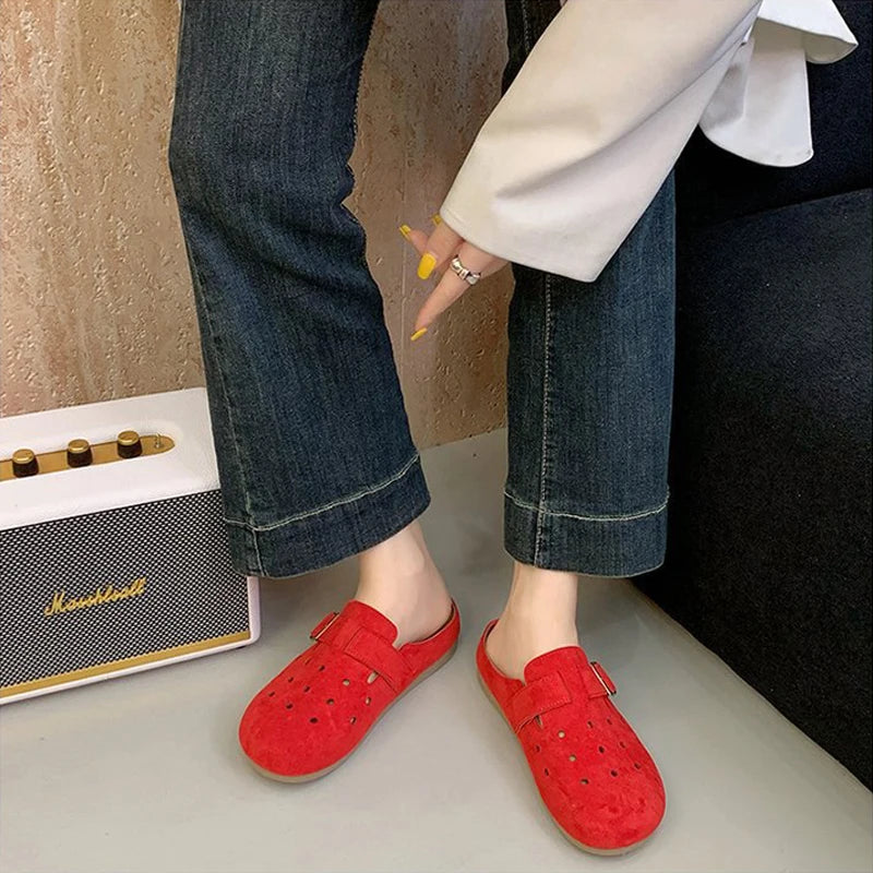 Shevalues 2025 Summer Women's Clogs Slippers With Adjustable Buckle Casual Outdoor Slides Soft Sole Comfortable Women's Sandals