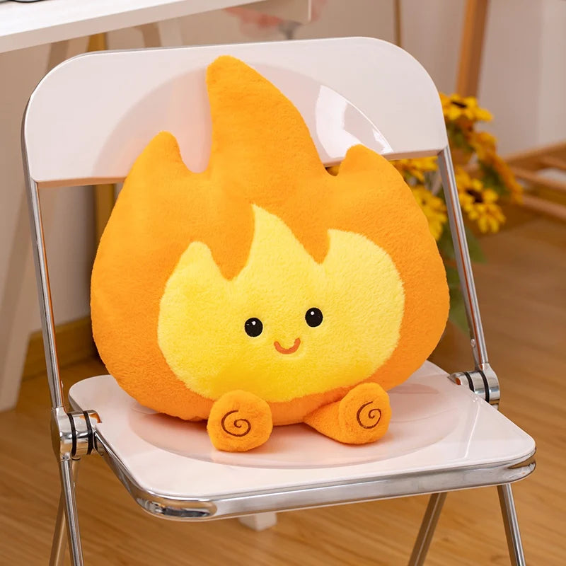 46CM Cute Little Fire Man Plush Toys Cartoon Anime Stuffed Dolls Kawaii Room Decor Toy Hobby Collection