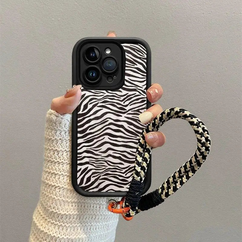 Leopard Print Hang Strap Case for OPPO Reno 12F 11F 10 5G 11 12 8 Pro 8T Reno 7 4G 5 6 Lite A60 A78 A58 A77 A57 A98 A38 A18 A17